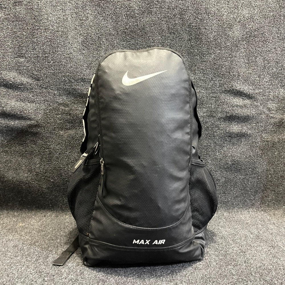 Nike BA4595-067 Max Air Black Polyester Athletic School Work Travel Backpack Bag